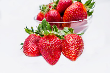 Fresh organic strawberry isolated on white background
