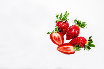 Fresh organic strawberry isolated on white background