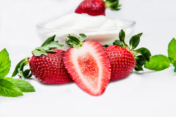 Fresh organic strawberry isolated on white background