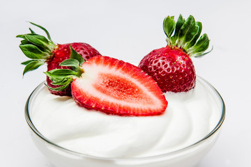 Fresh organic strawberry isolated on white background