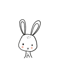 Rabbit illustration print vector