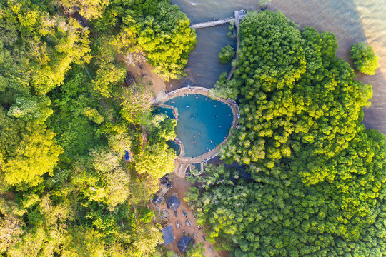 Aerial view of  Maquinit Hot Spring,Coron,Palawan,Philippines