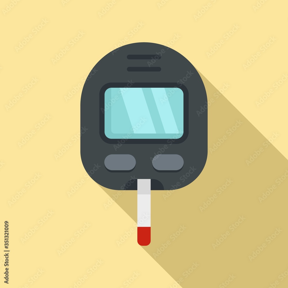 Poster glucose meter icon. flat illustration of glucose meter vector icon for web design