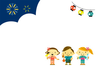 楽しい夏祭りフレーム