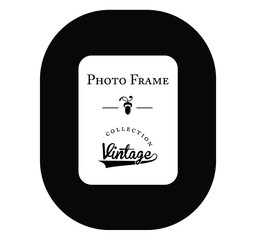Naklejka premium Vintage photo frame - Black and white vector graphic