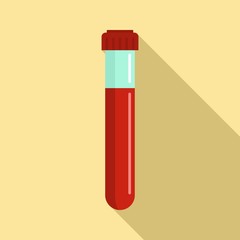 Test tube blood icon. Flat illustration of test tube blood vector icon for web design