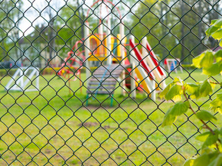 Obraz premium The playground is closed, close-up