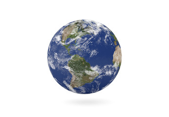 Planet Earth in America isolate. Elements of this image furnished by NASA. 3d rendering