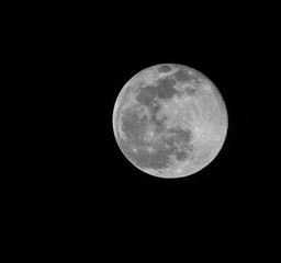 image of the full moon with the cloudless sky