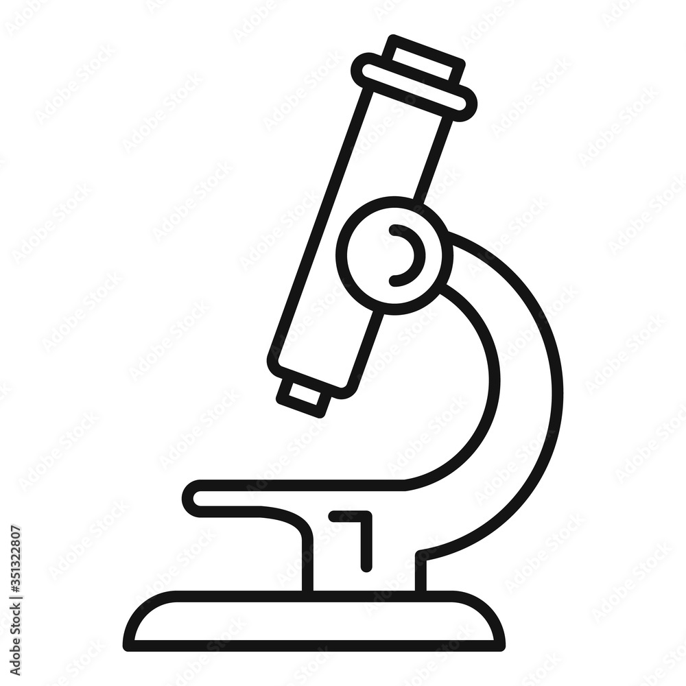 Poster microscope icon. outline microscope vector icon for web design isolated on white background
