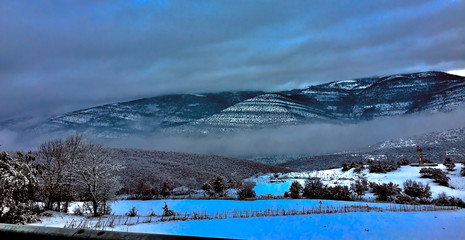winter landscape in the mountains