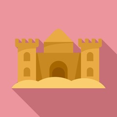 Big sand castle icon. Flat illustration of big sand castle vector icon for web design
