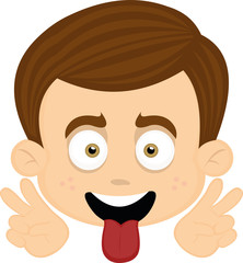 Vector illustration of the face of a nice boy