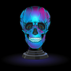 Human skulls for witchcraft. Elements for design. Colored vector illustration..