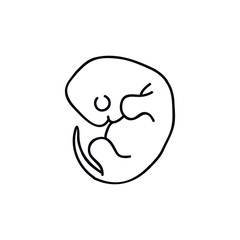 fetus doodle icon, vector illustration