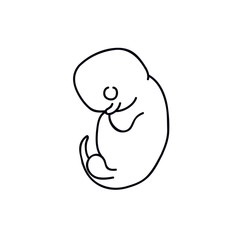 fetus doodle icon, vector illustration