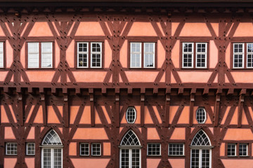 Fototapeta na wymiar colorful half timbered house in Esslingen, Germany