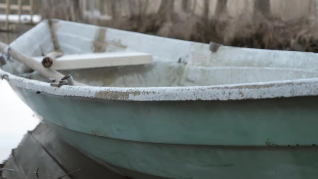 The docking boat on the side of Lake Bodom in Espoo.geology shot