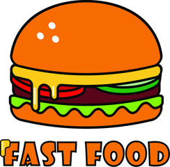 Cheeseburger vector logo. Burger. Logo design.