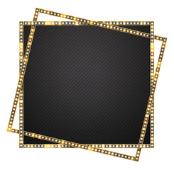 Light Bulbs on the dark backdrop. Modern frame for design.