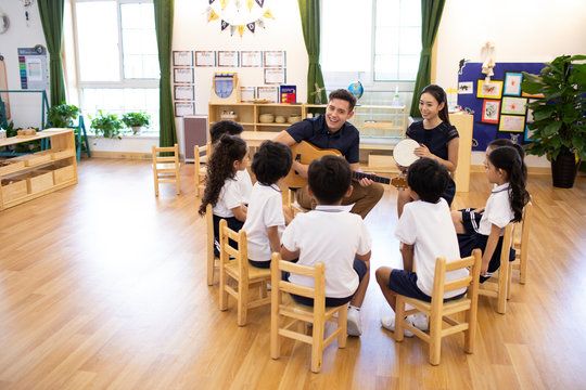Music class in kindergarten