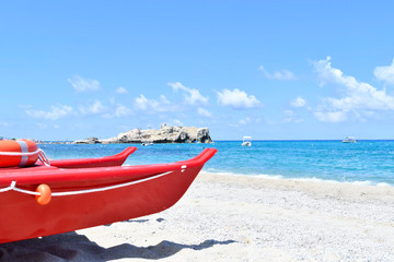 Fototapeta premium Emergency boat for sea rescue