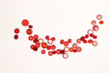 Red buttons on a white background