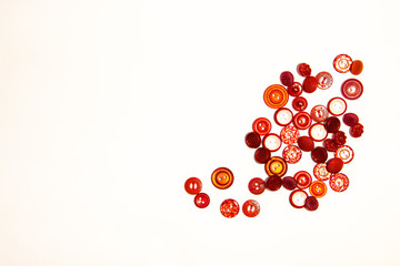 Red buttons on a white background