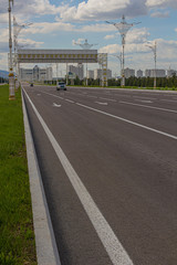 View of a road in modern Ashgabat, Turkmenistan