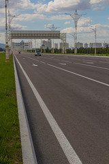 View of a road in modern Ashgabat, Turkmenistan
