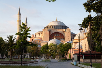 Fototapeta na wymiar Hagia Sophia Museum in Sultanahmet, Istanbul, Turkey