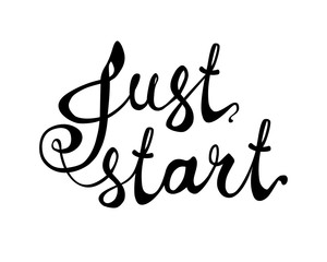 Just start. Vector calligraphic letters