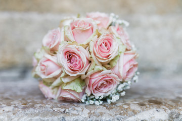 Bride hold the bouquet, closeup