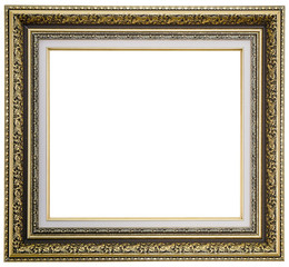 Golden frame. Selected object on a white background.