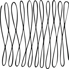 An infinity pattern that repeats several times. Black. Background image. Hand drawing. Vector graphics