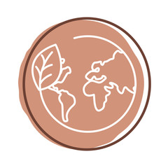 leaf plant with earth planet block style