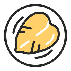 Chicken breast color line icon. Butchers meat. Protein source. Isolated vector element. Outline pictogram for web page, mobile app, promo.