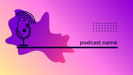 PODCAST ABSTRACT COLORFUL BACKGROUND VECTOR. COVER DESIGN 