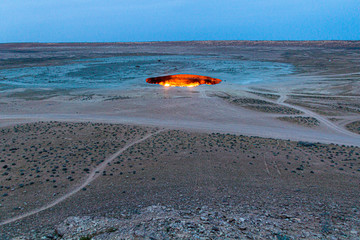 Darvaza (Derweze) gas crater (Door to Hell or Gates of Hell) in Turkmenistan © Matyas Rehak
