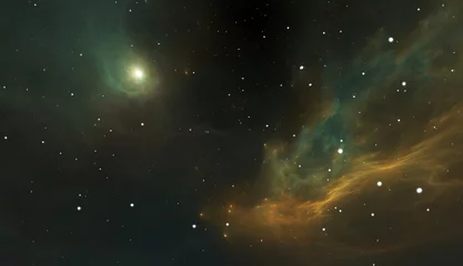 Leuchtender riesiger Nebel mit jungen Sternen. Weltraumhintergrund © Peter Jurik