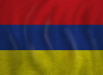 The flag of Armenia background. Travel and learn armenian language concept