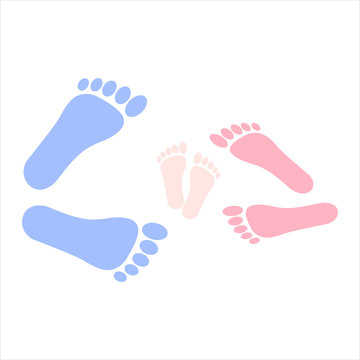 family legs on a white background. EPS10