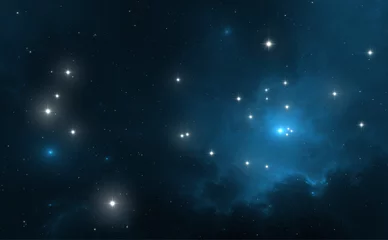 Leuchtender riesiger Nebel mit jungen Sternen. Weltraumhintergrund © Peter Jurik