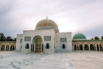 The mausoleum of Habib Bourguiba in Monastir at sunset