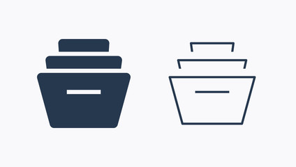 Folder line vector icon. Archive document vector symbol. Organize concept icons set for web design. Modern flat  office paper icon for app design. Portfolio binder minimal flat linear icons