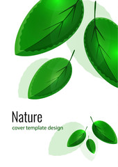 Fresh bright green leaves. Creative summer background for your design. Vector