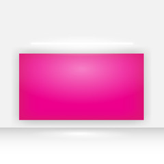 Mockup pink poster banner design vector template isolated on white background