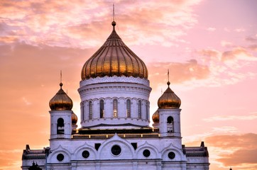 Fototapeta premium Christ Redeemer cathedral in Moscow. Color photo.
