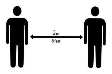 Keep distance. Social distance icon. Quarantine illustration.Covid-19 .