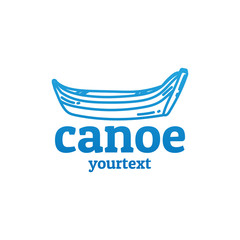 canoe hand drawn logo design. gradient color